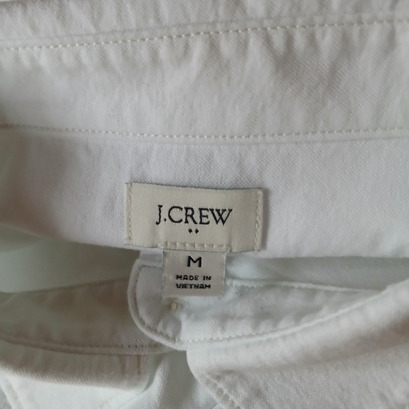 J. Crew Factory White Button Down Oxford Shirt Medium - Picture 10 of 11